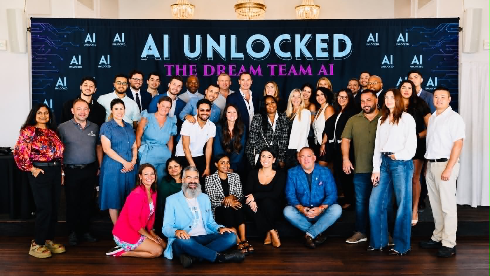 AI UNLOCKED community members gathered together in person